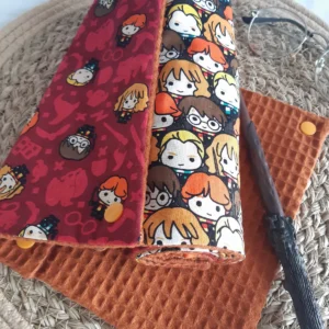 Essuie-tout lavable sorcier en rouleau de 8 serviettes éponge nid d'abeille motif personnages mignons kawaii - Cousu Mel Le Havre