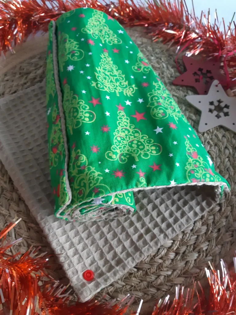 essuie-tout lavable Cousu Mel Noël sapin vert