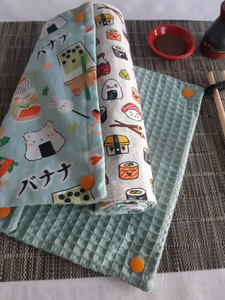 rouleau de 8 feuilles lavable éponge Cousu Mel sushis kawaii