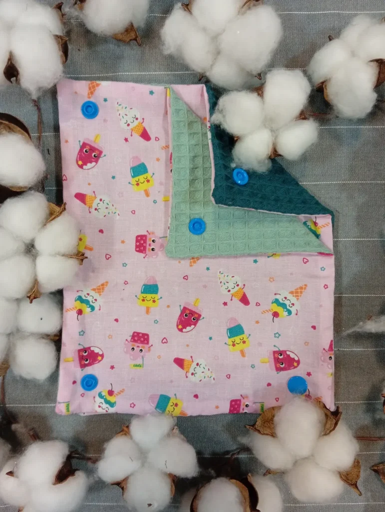 Joli essuie-tout lavable en éponge nid d'abeille motif pour enfant glace kawaii mignonne - Cousu Mel Le Havre