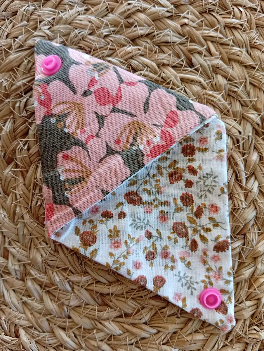mini pochette bijoux origami motif fleurs fait main Cousu Mel Le Havre